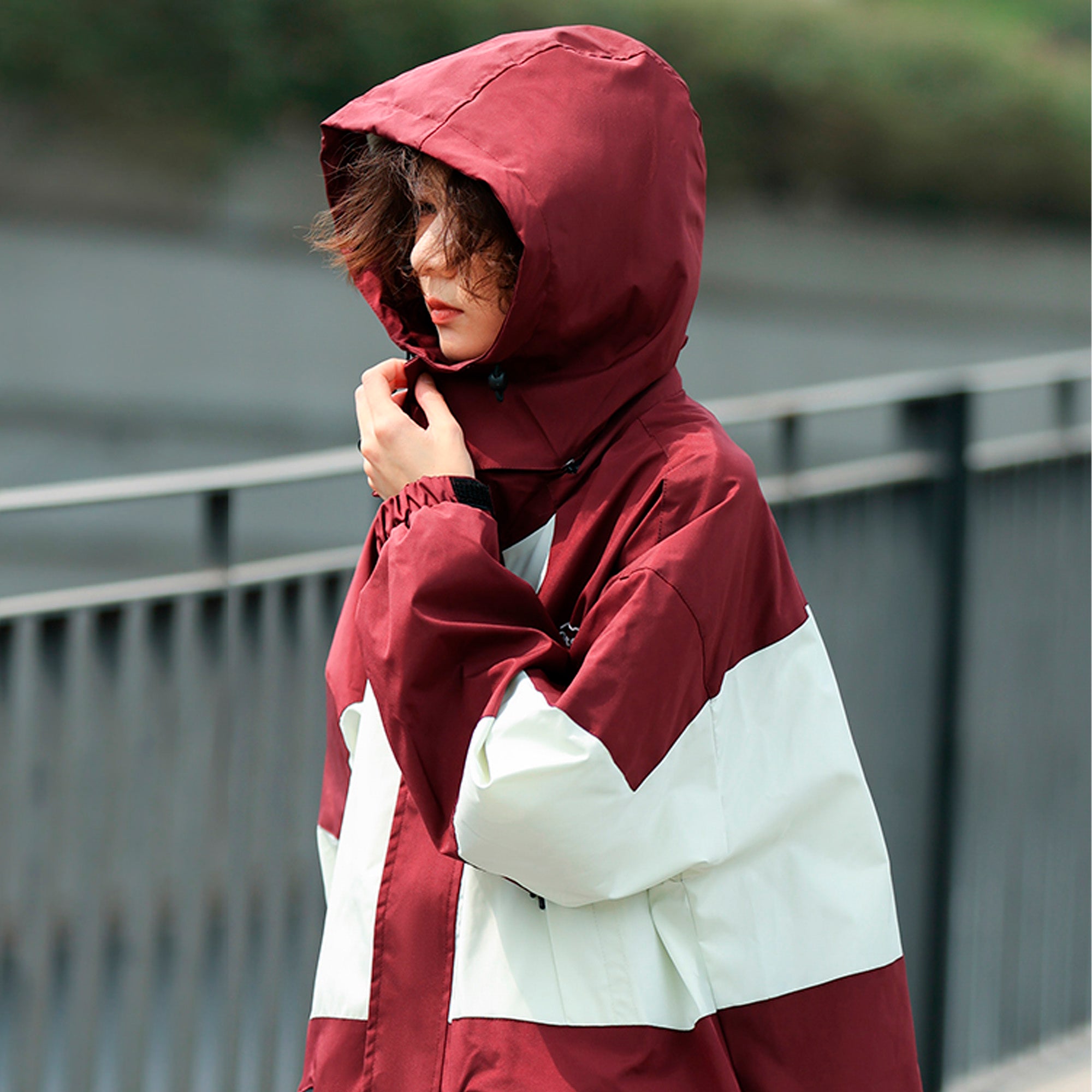 removable hat -outdoor functional punching jacket