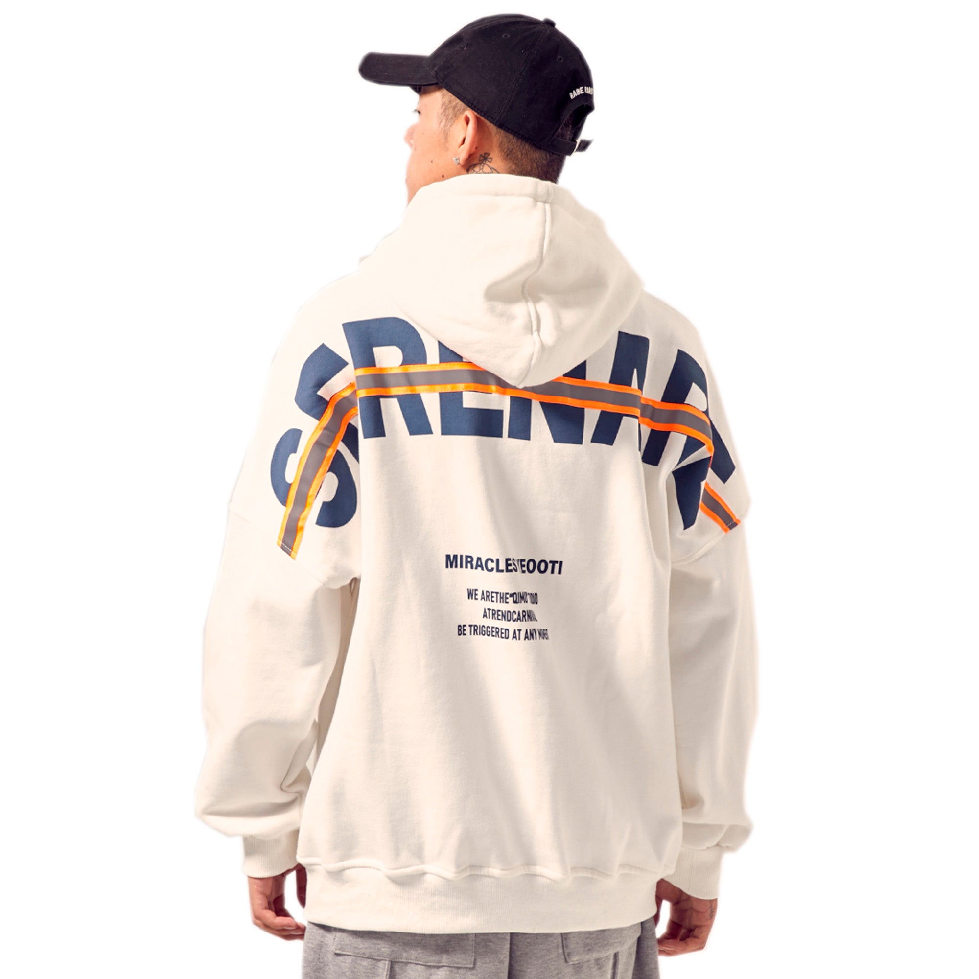 COLLISION COLOR BIG LETTERS PRINTED HOODED