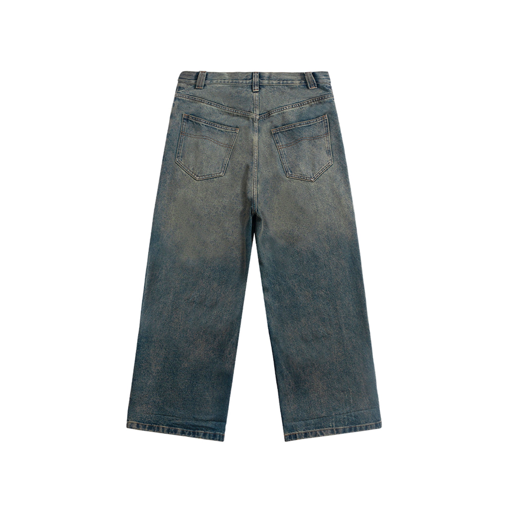 loose straight washed jeans