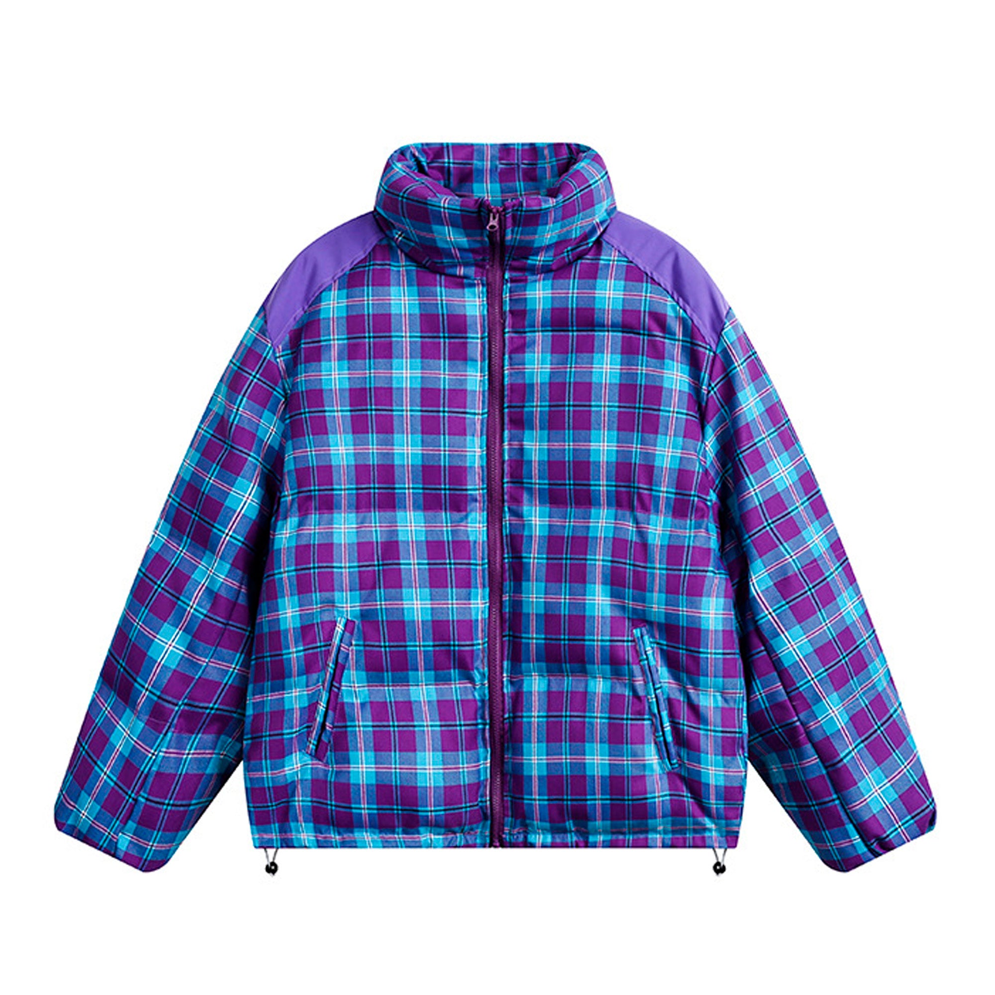 color-coded plaid warm jacket