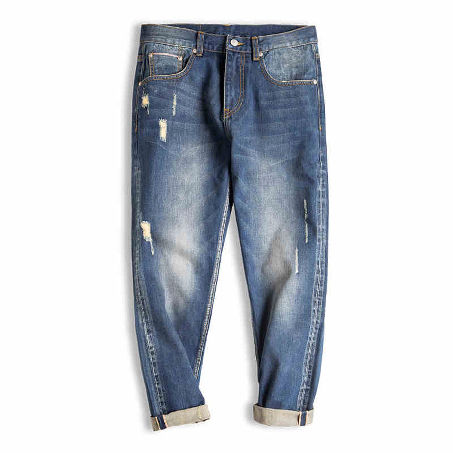 retro hole washed jeans