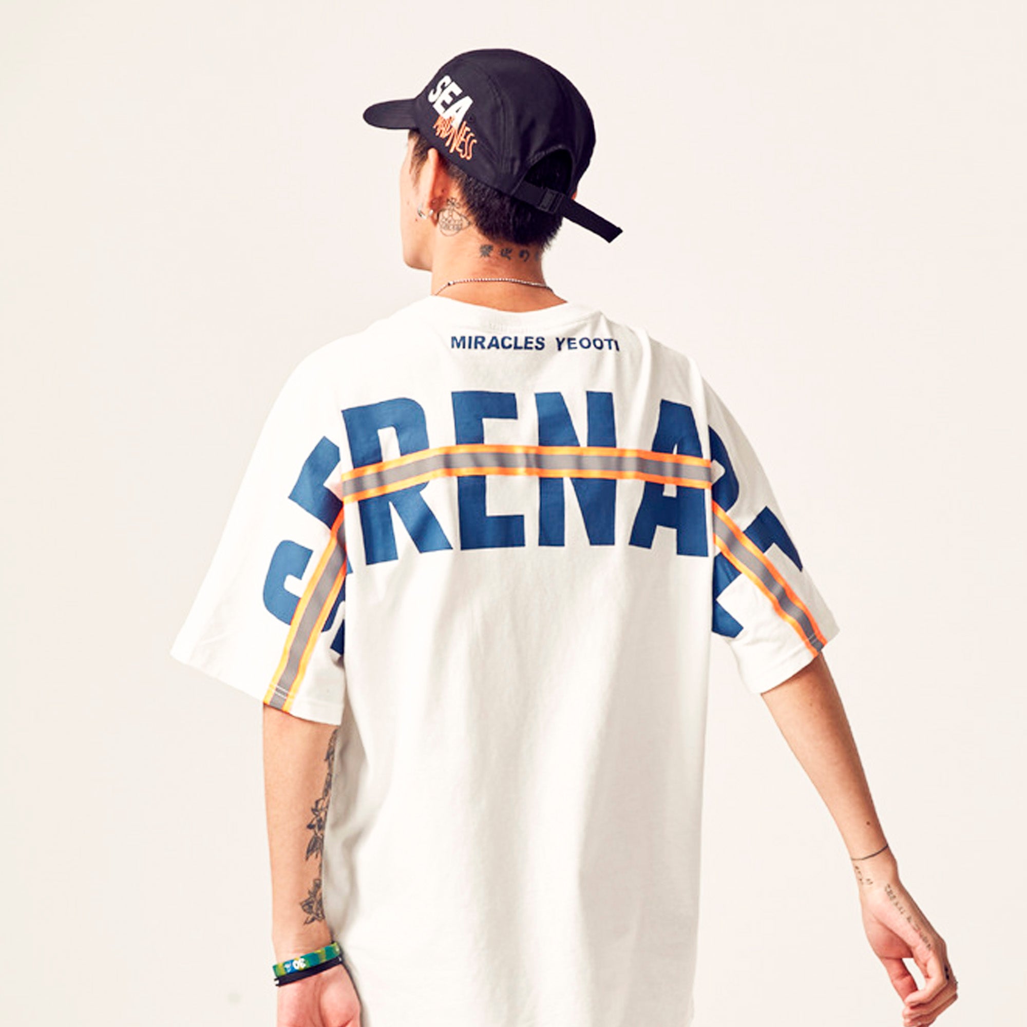 collision color big letters printed T-shirt