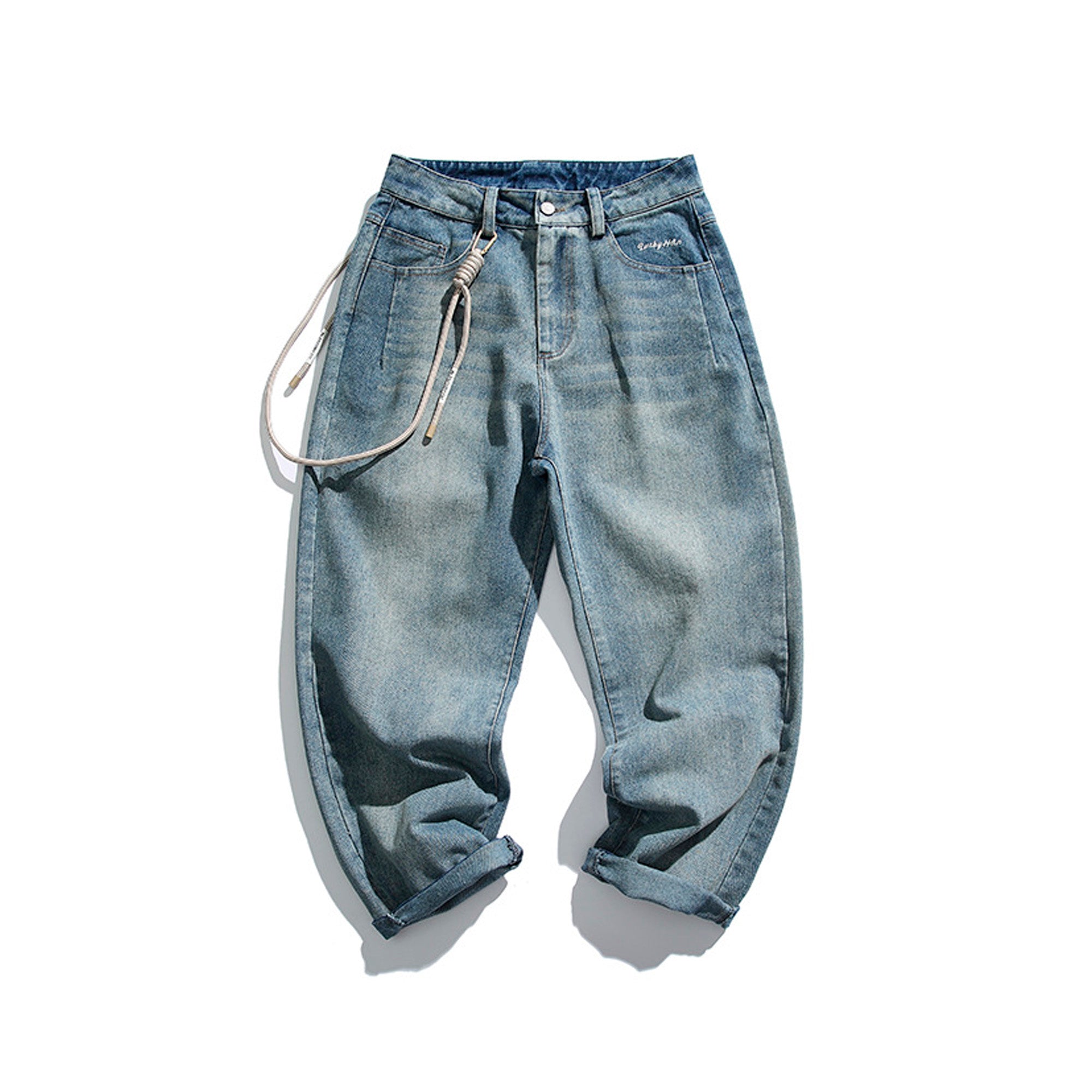 waist-low retrowashed denim pants