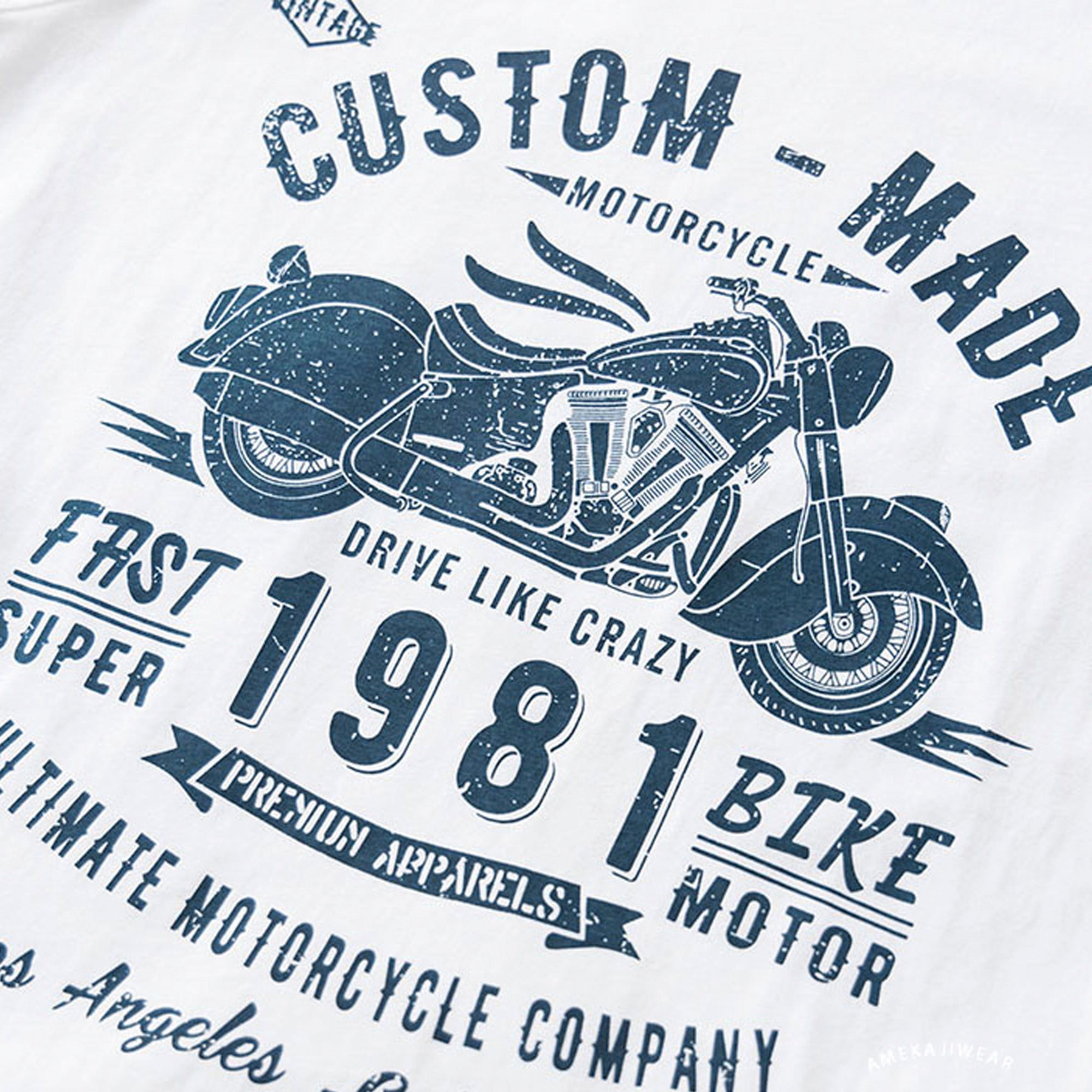 motorcycle biker print t-shirt