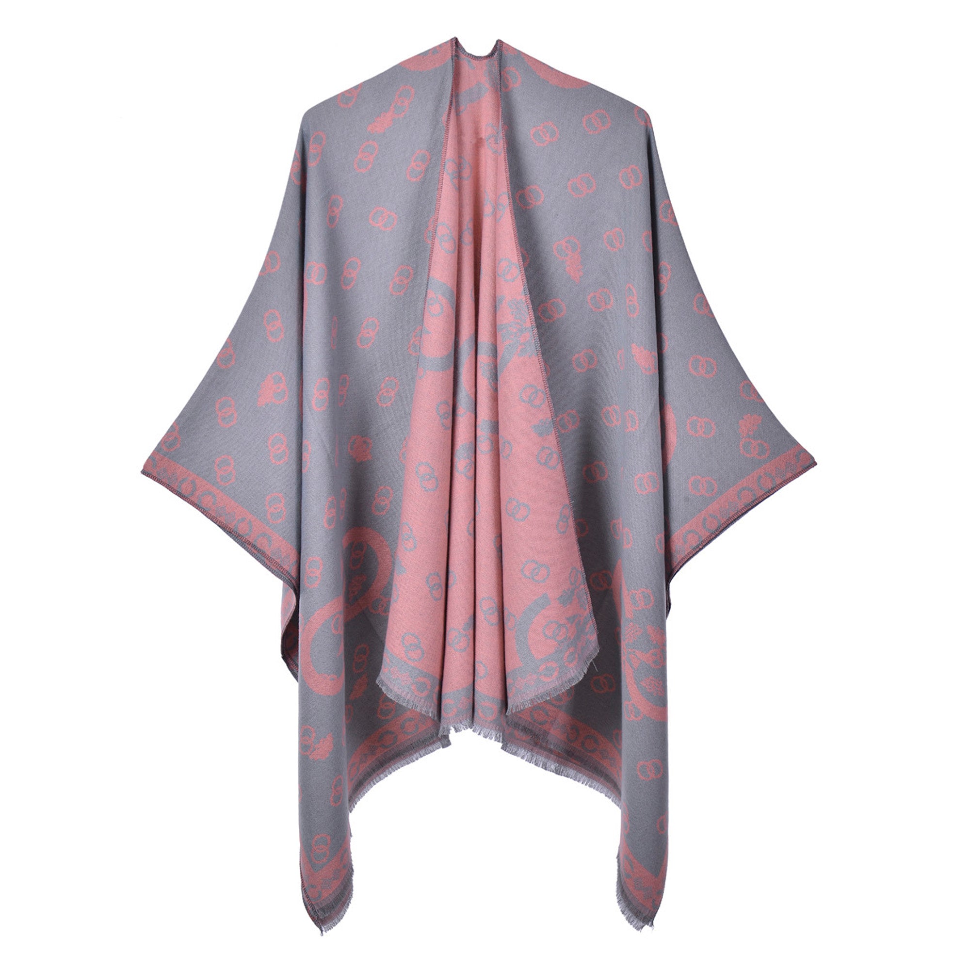 Tasseled Double Sided Double C Gray Pink