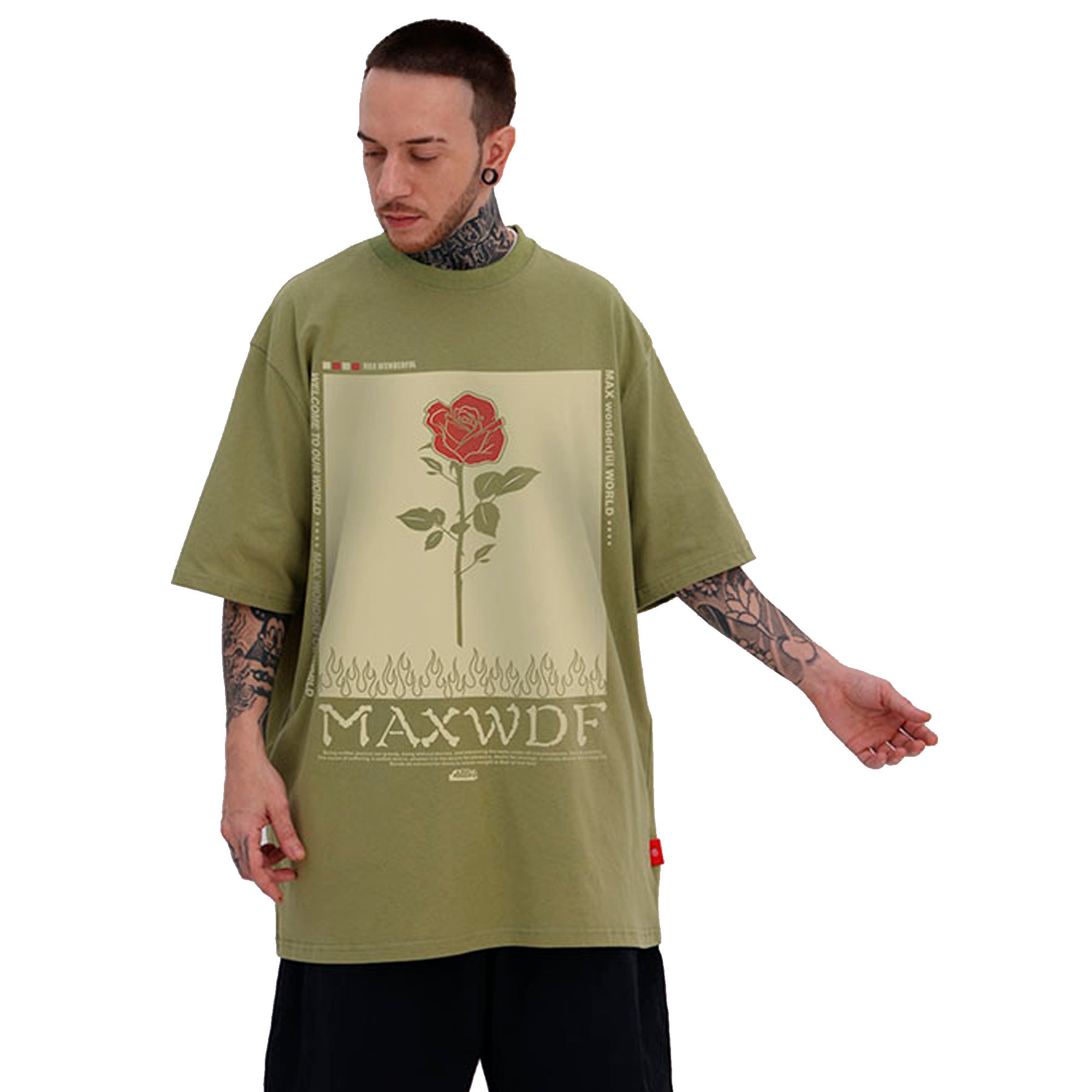 rose floral print oversize T-shirt