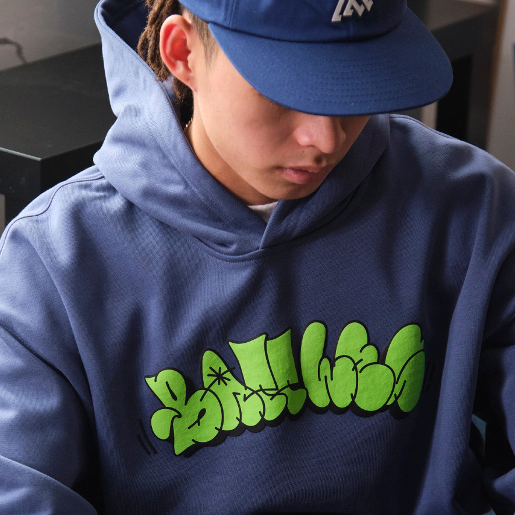Graffiti Logo foam hoodie