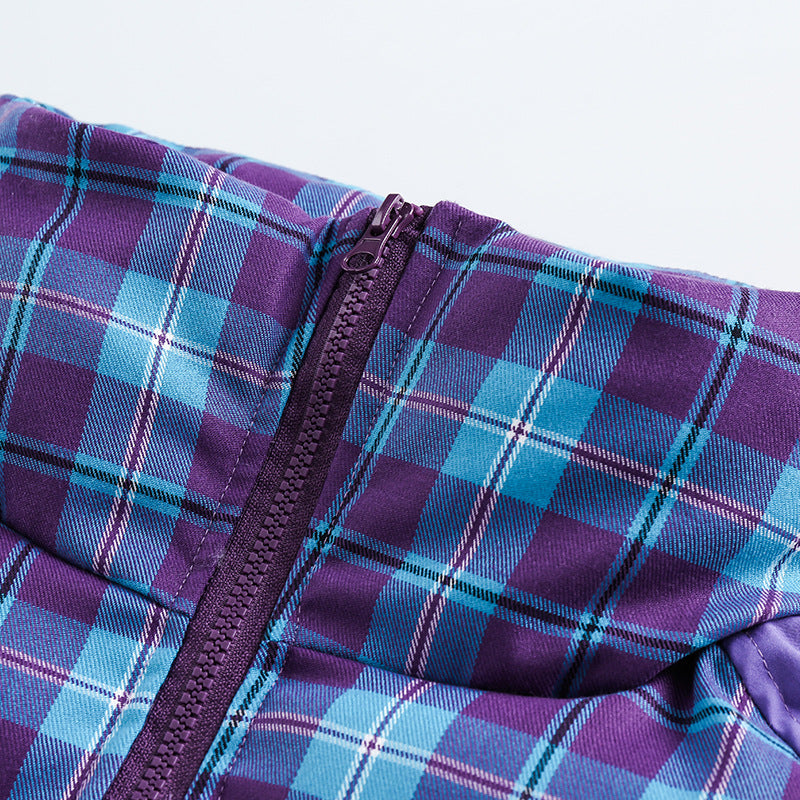 color-coded plaid warm jacket