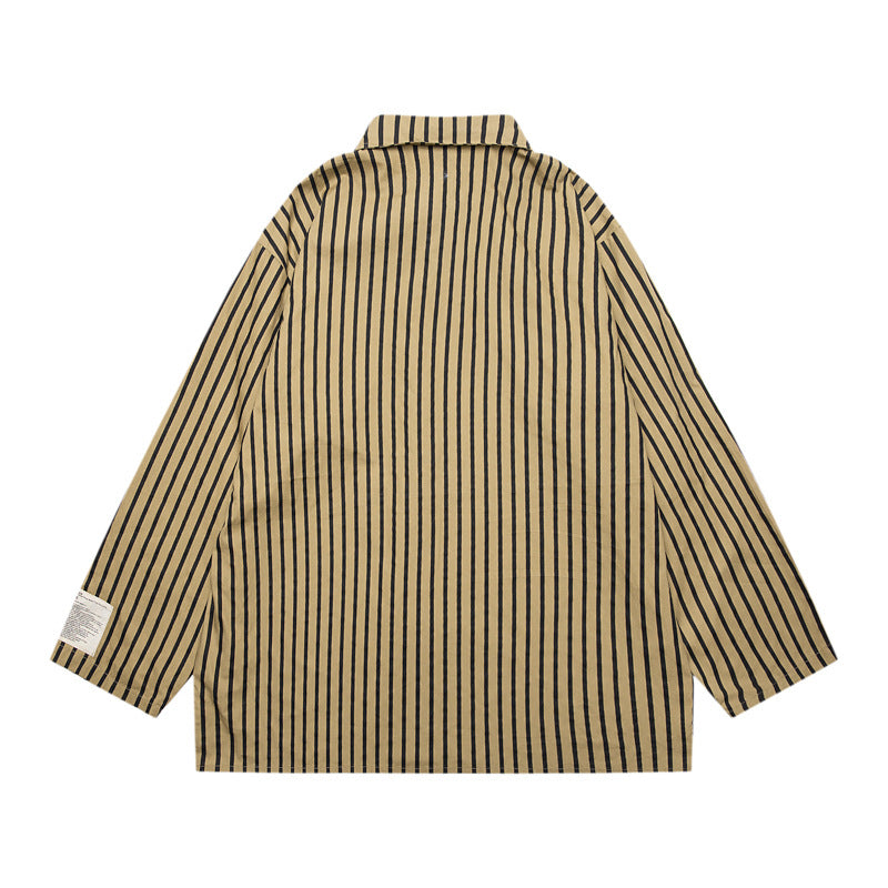 vertical striped lapel shirt