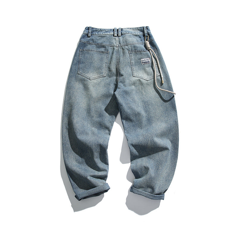 waist-low retrowashed denim pants