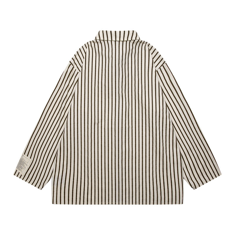 vertical striped lapel shirt