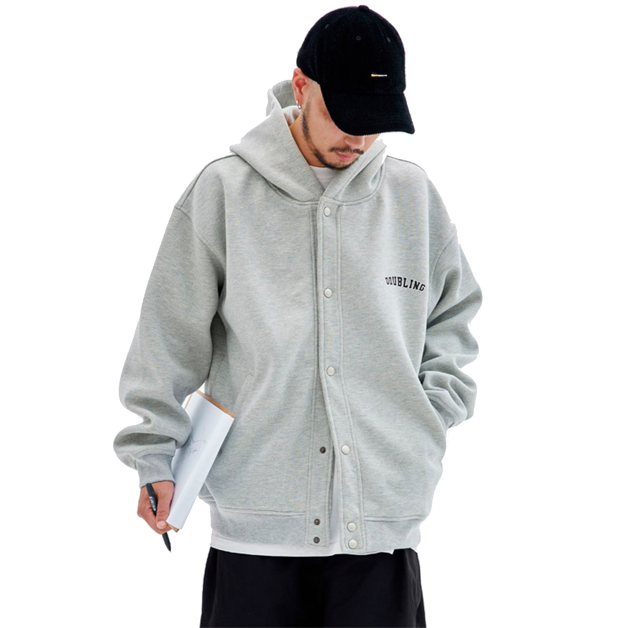 Front opening button hoodie