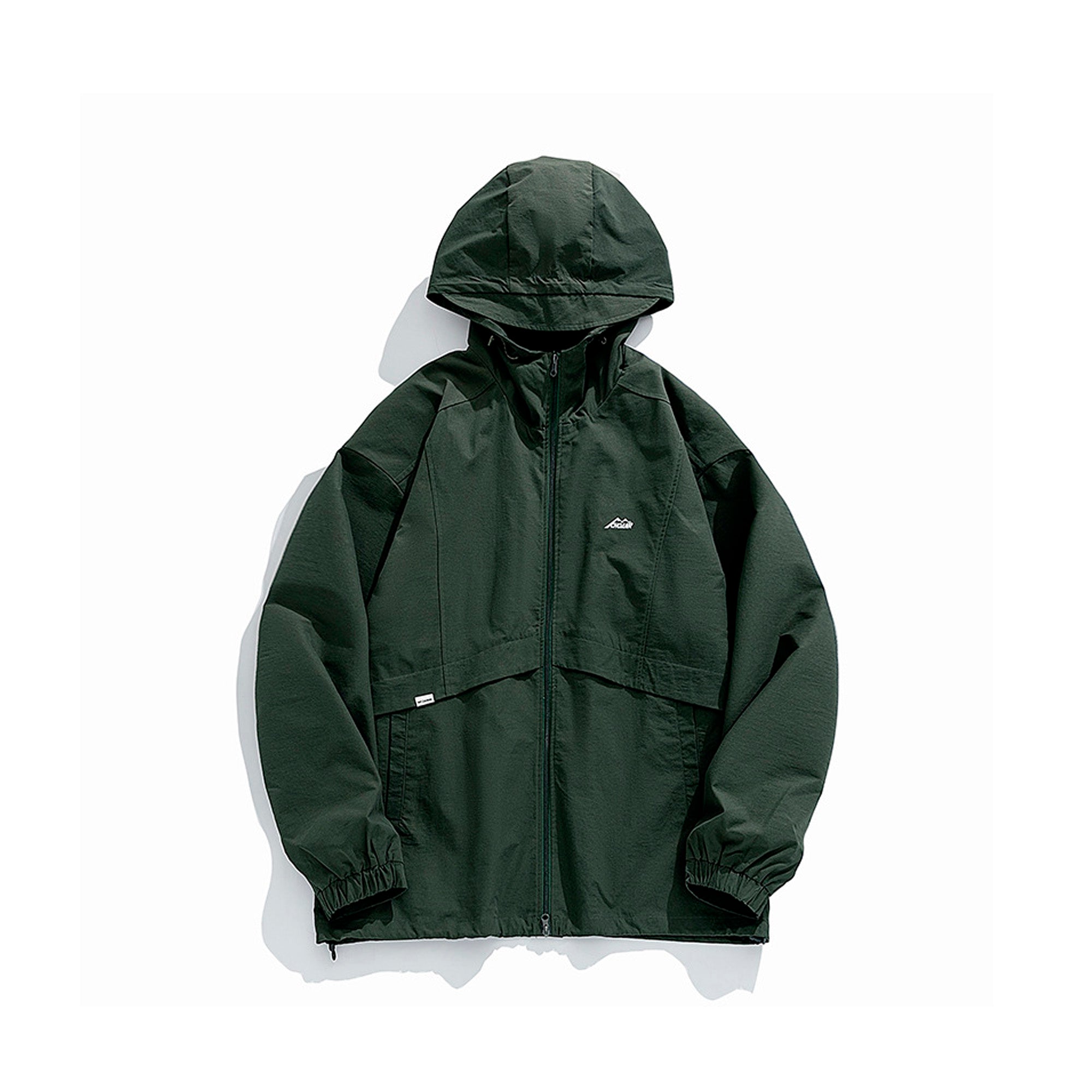 Wide-shaped work hooded jacket