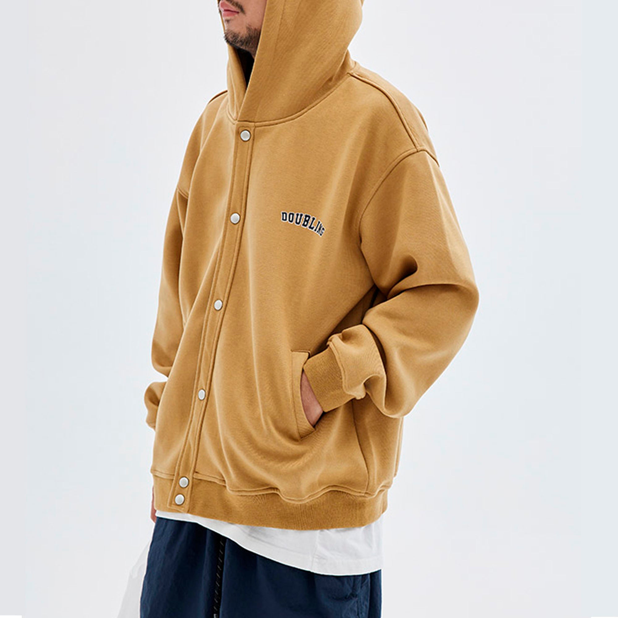 Front opening button hoodie