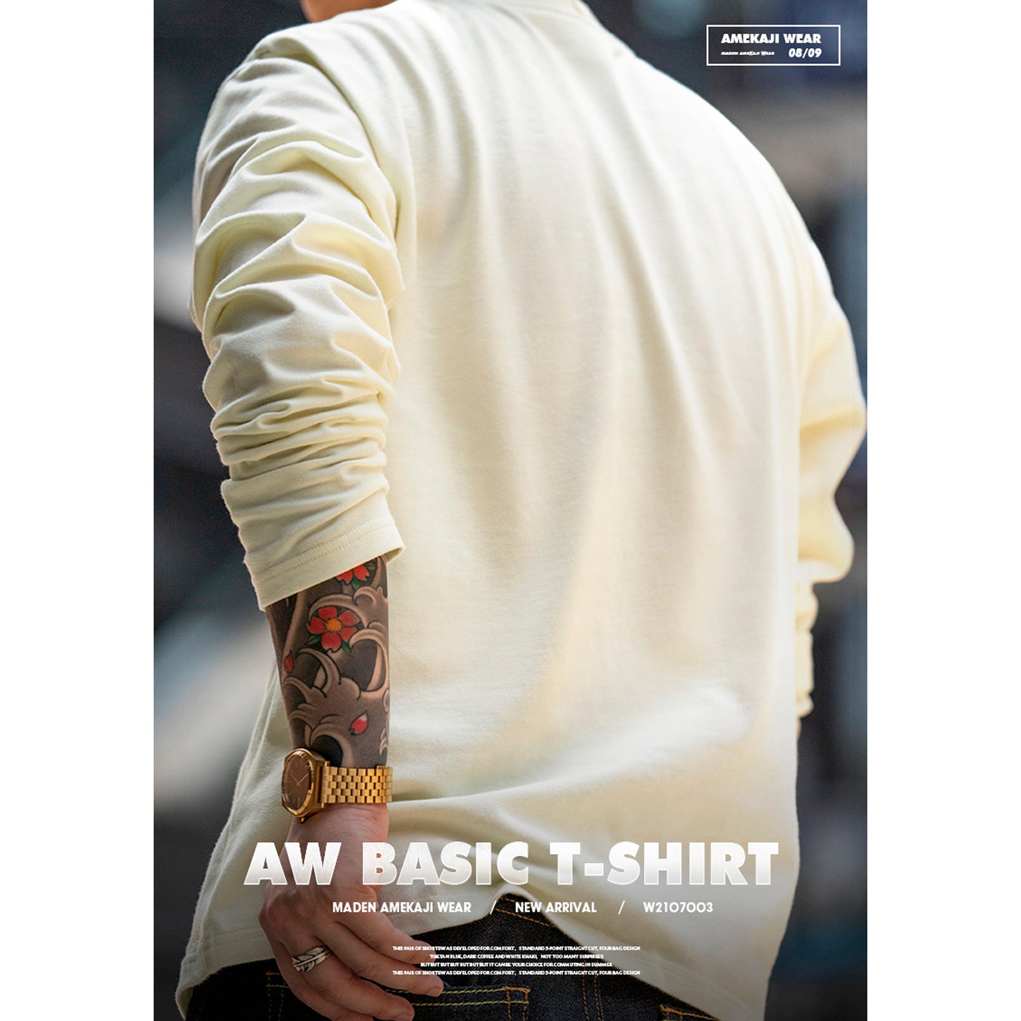 Retro 300g cotton heavyweight long-sleeved T-shirt