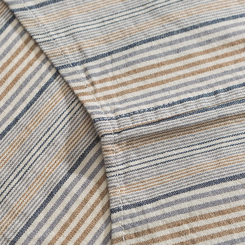 colorful striped patch pocket lapel shirt