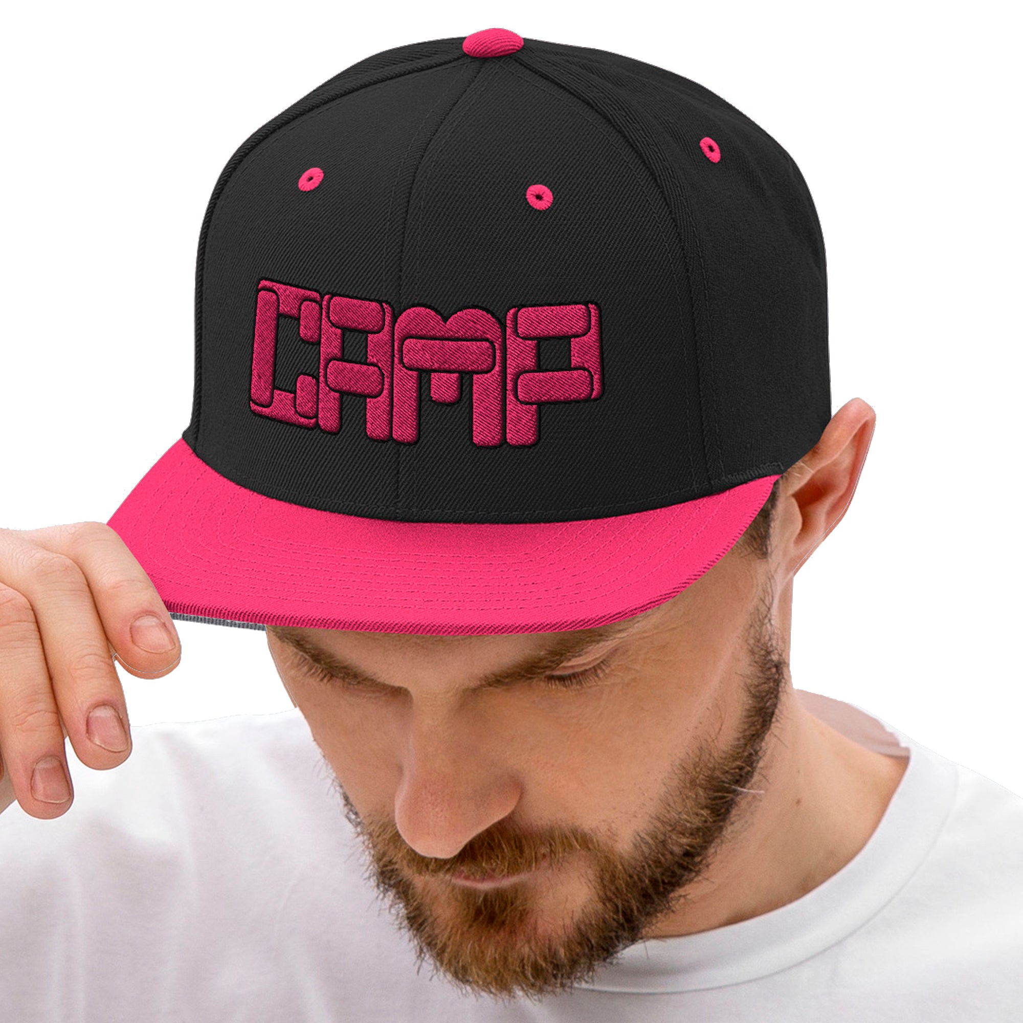 Snapback Cap [CAMP] Black/Pink