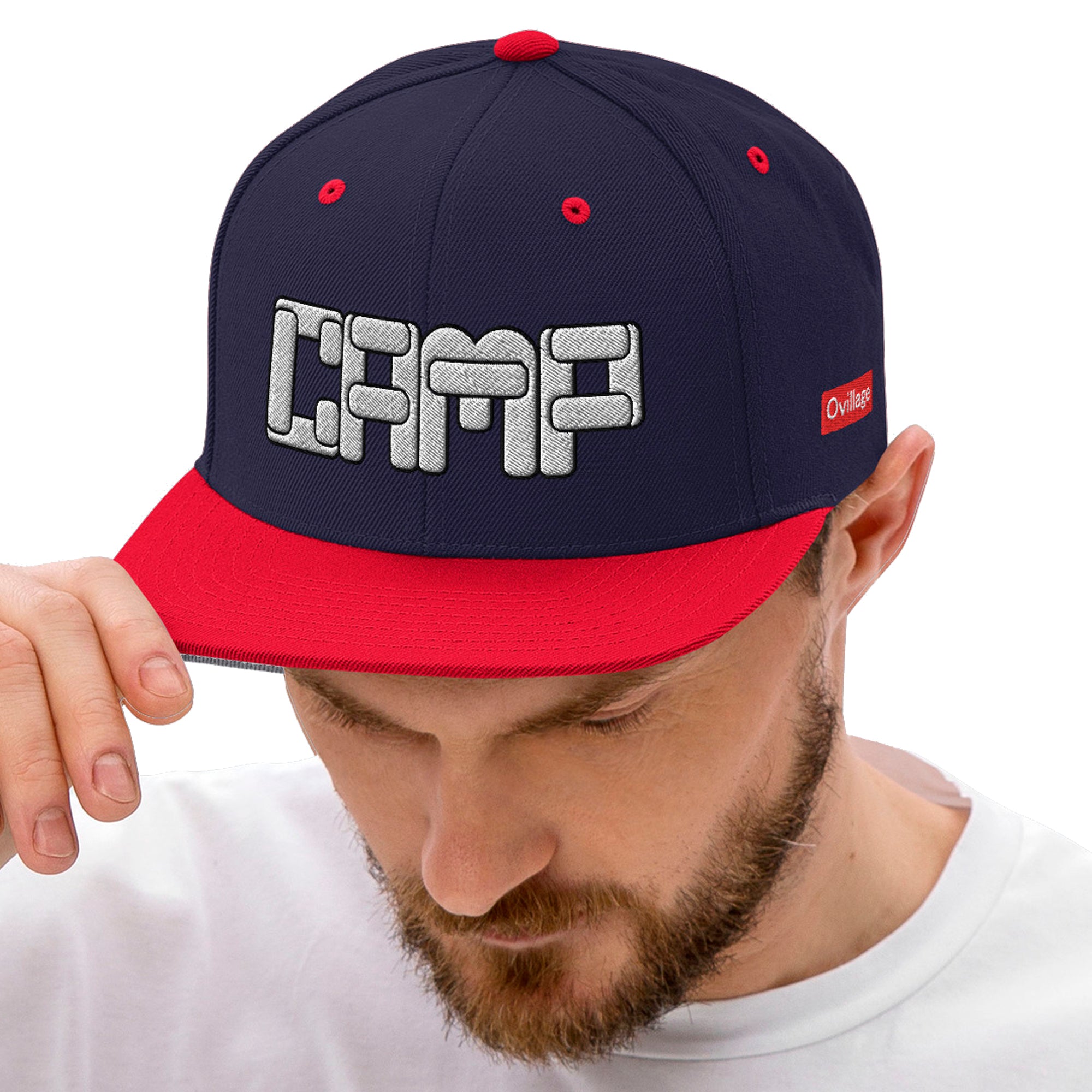 Snapback Cap [CAMP] Navy/ Red
