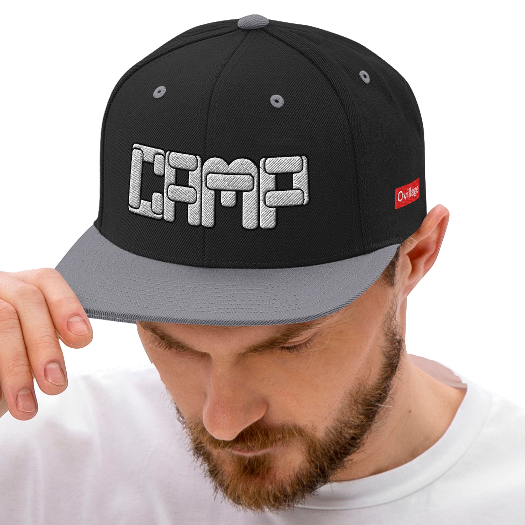 Snapback Cap [CAMP] Black/ Silver