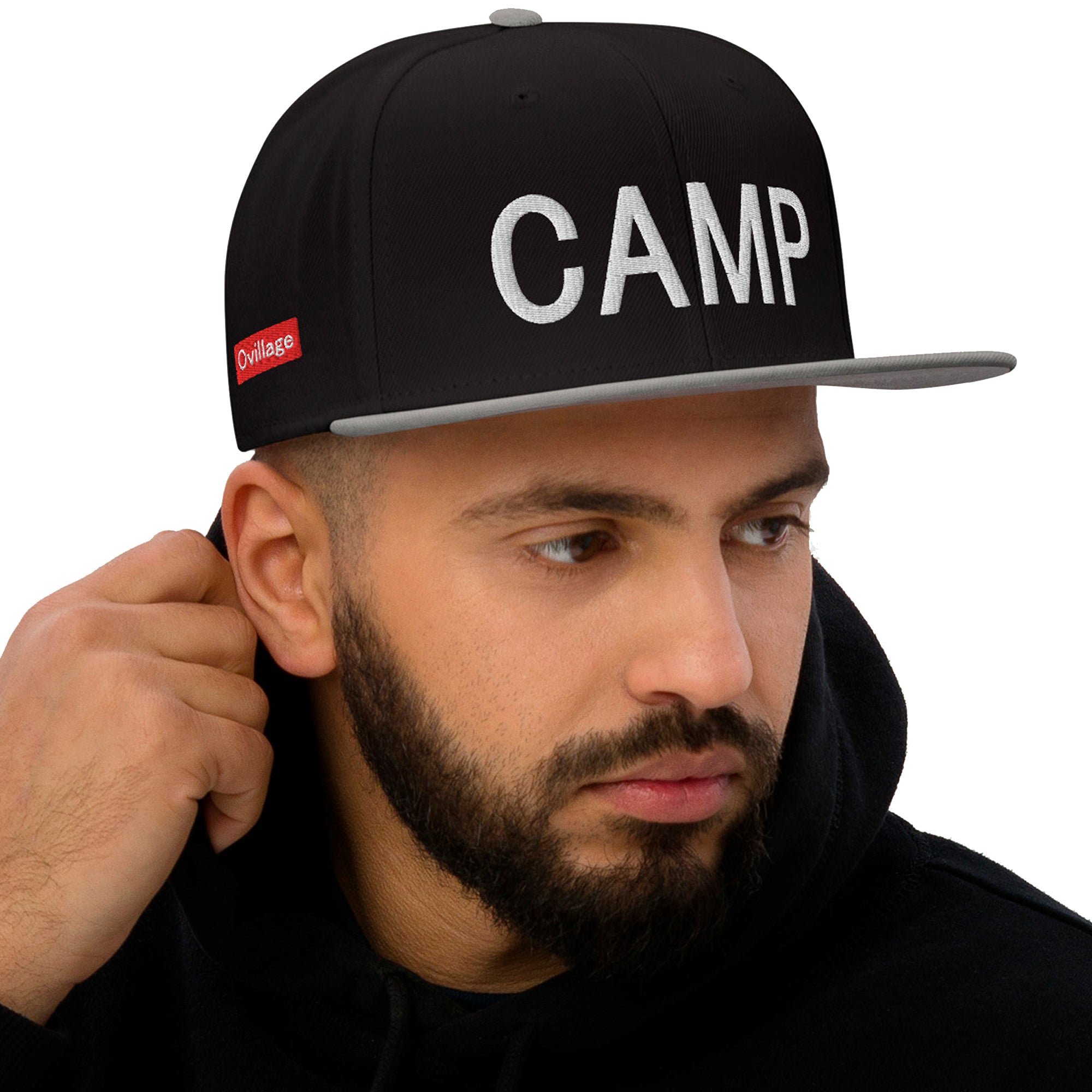 Snapback Cap [CAMP] Gray / Black / Black 3D Embroidery