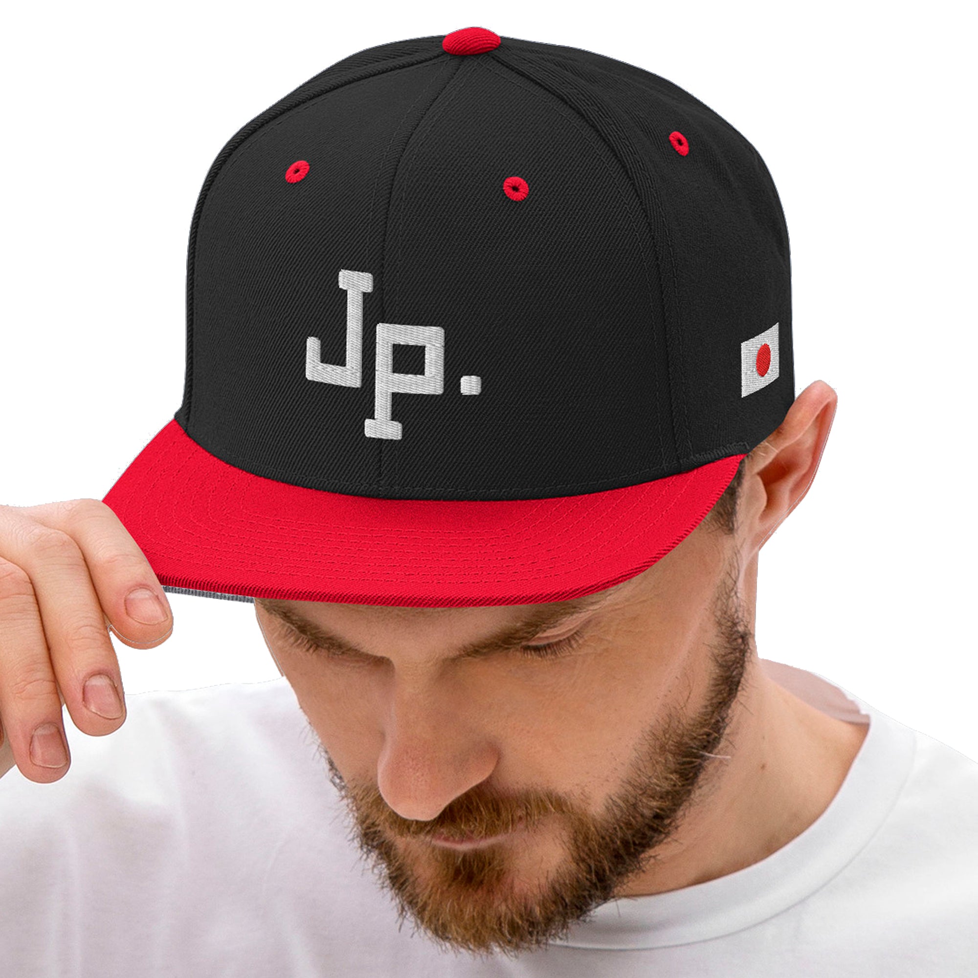 Snapback Cap [JPwhite] Black/Red