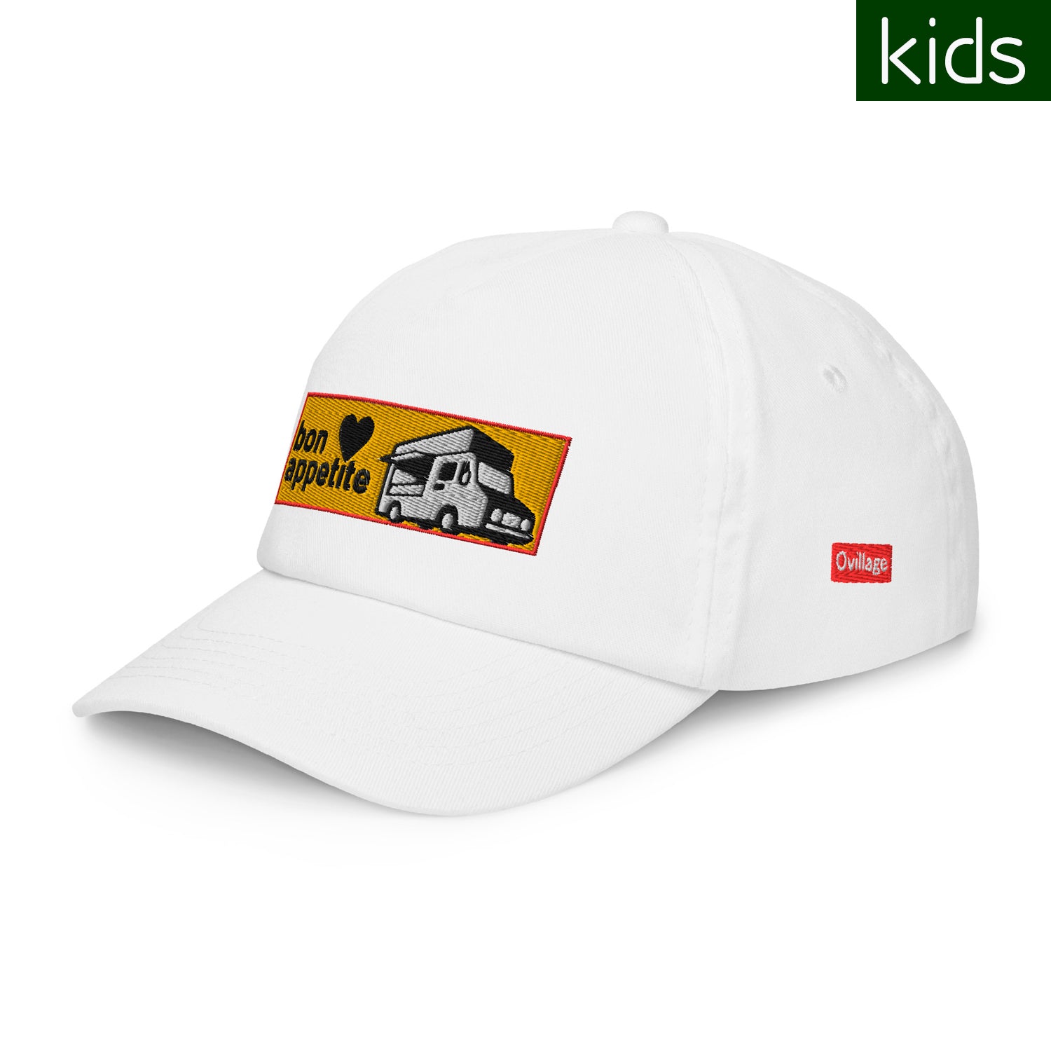 Kids Baseball Cap [Bon appetit2] white