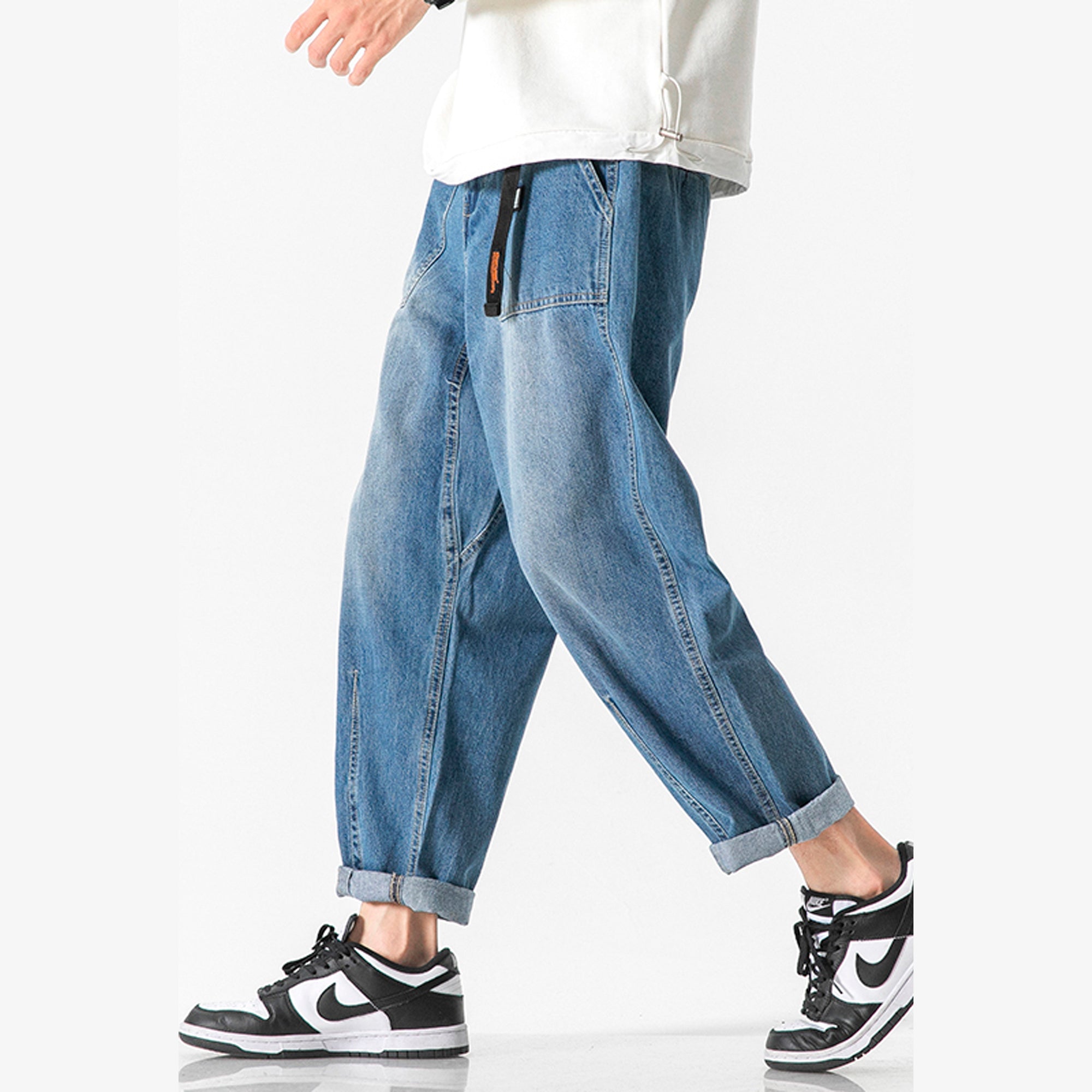 loose casual heavy washed jeans