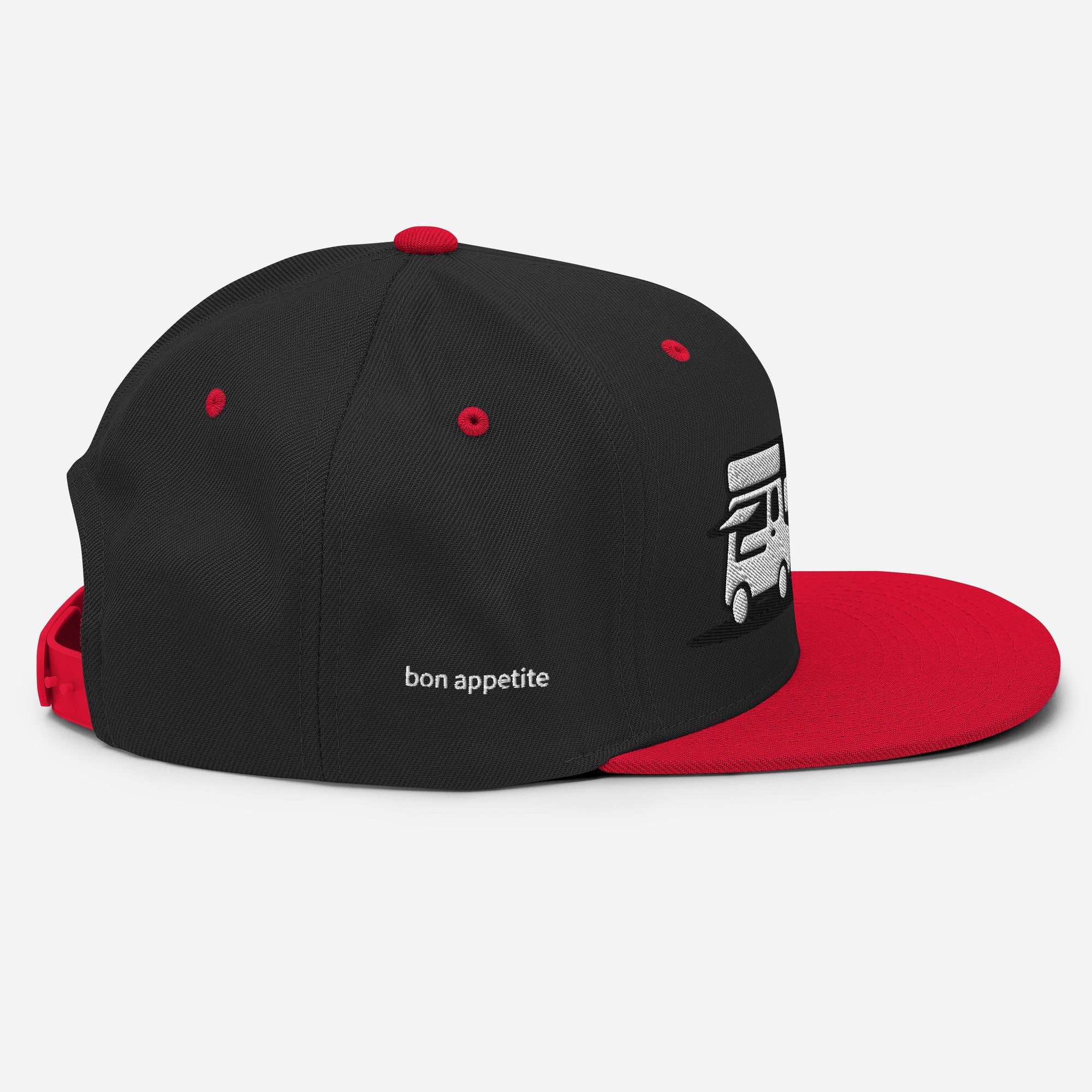Snapback Cap [Bon appetit] Black/Red