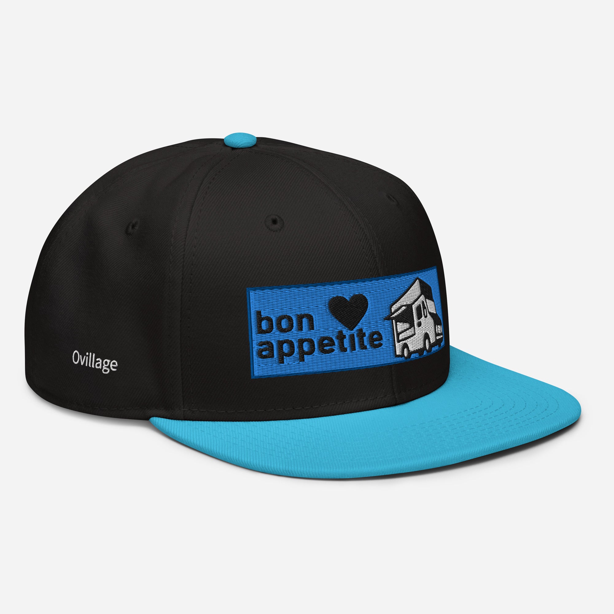 Snapback Cap [Bon appetit2] Aqua blue / Black / Black