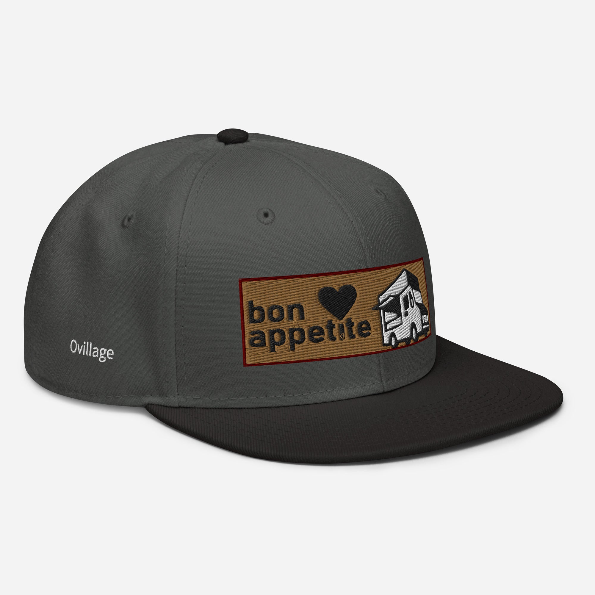 Snapback Cap [Bon appetit2] Black / Charcoal gray / Charcoal gray