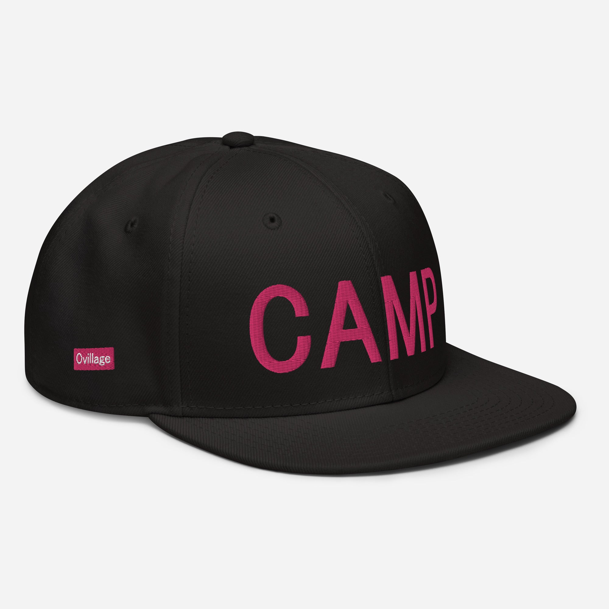 Snapback Cap [CAMP] Black 3D Embroidery pink