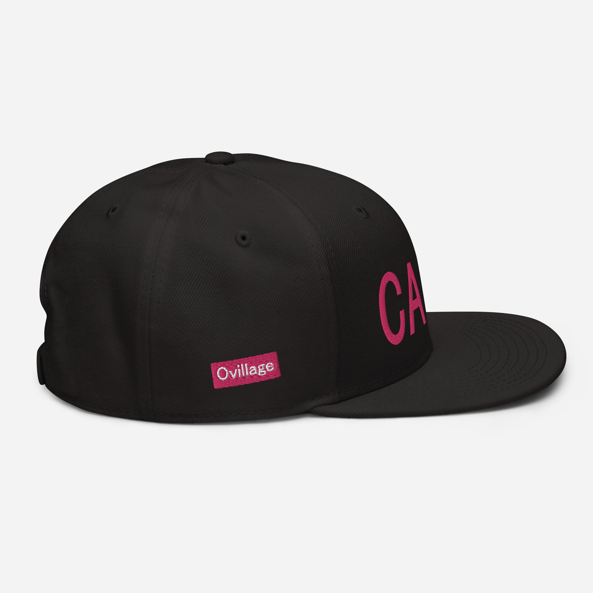 Snapback Cap [CAMP] Black 3D Embroidery pink